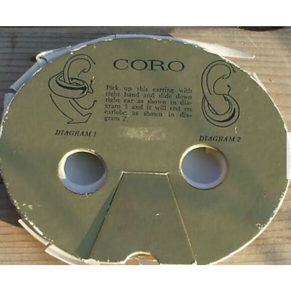 Coro Pair of Brushed Gold Tone Slip-Ease Vintage Earrings - Picture 7 of 7